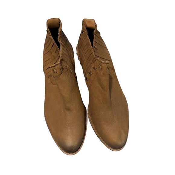 Naughty Monkey Leather Studded Pull On Boots Brown Boho - Picture 2 of 8